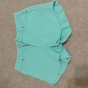 Mint Green Jean Shorts